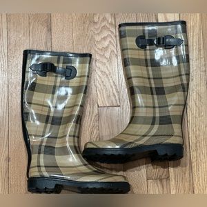 Henrey Ferrera New York Plaid Rain Boots Size 6